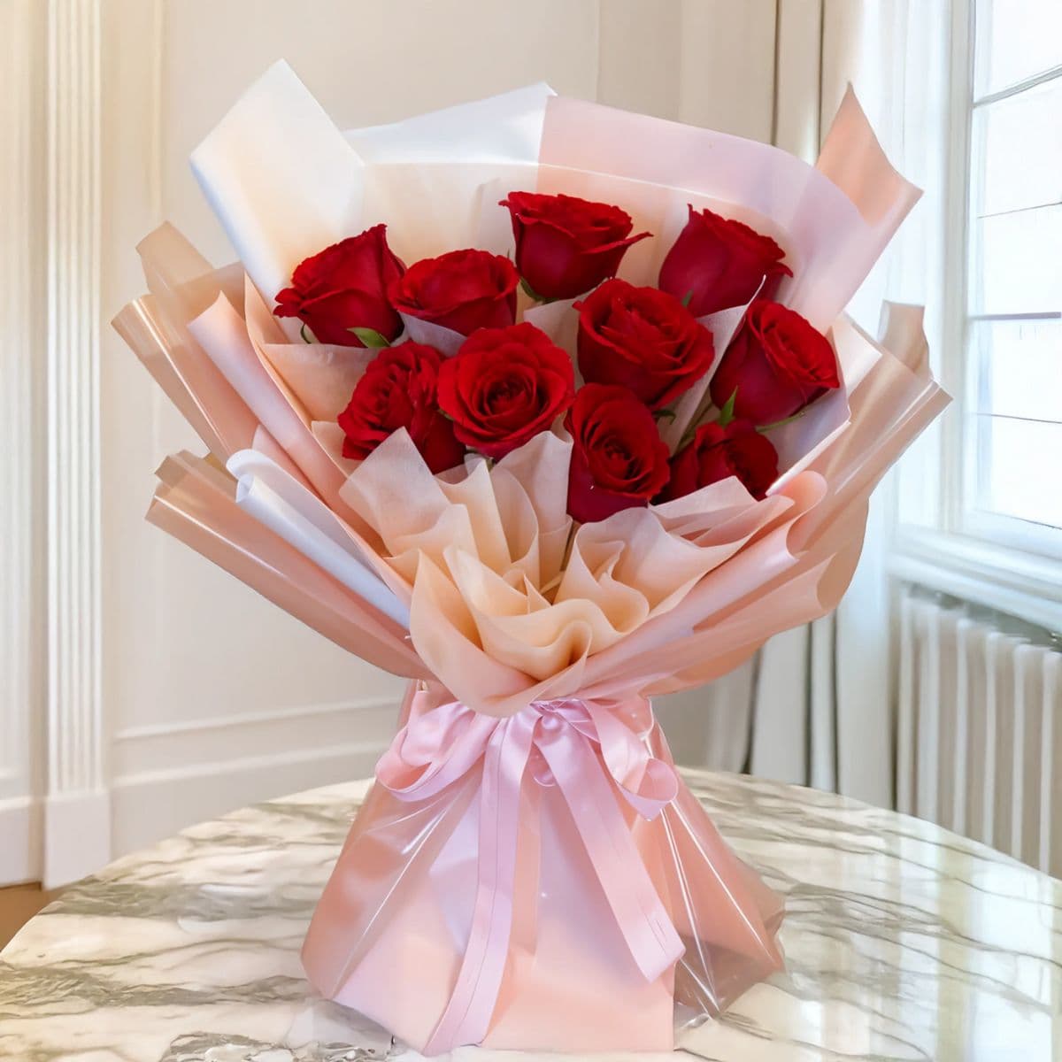 10 Red Roses Bouquet